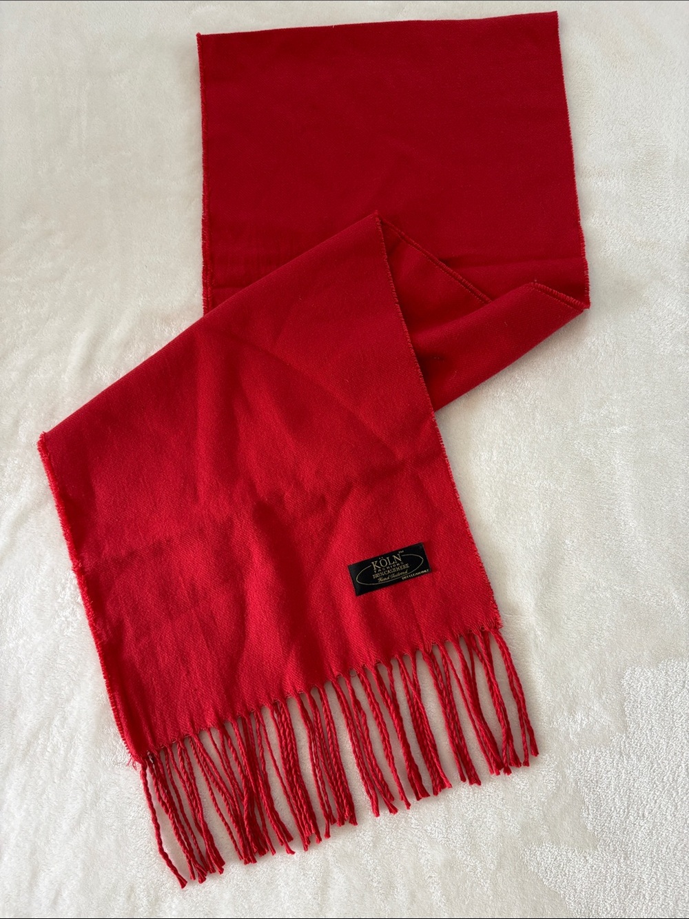 Koln 100% Cashmere Red scarf 80” L x 12.5”W